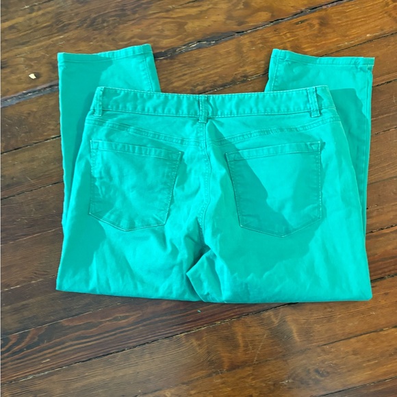 Loft Ann Taylor curved crop teal green blue flattering pants size 12 - Picture 4 of 4